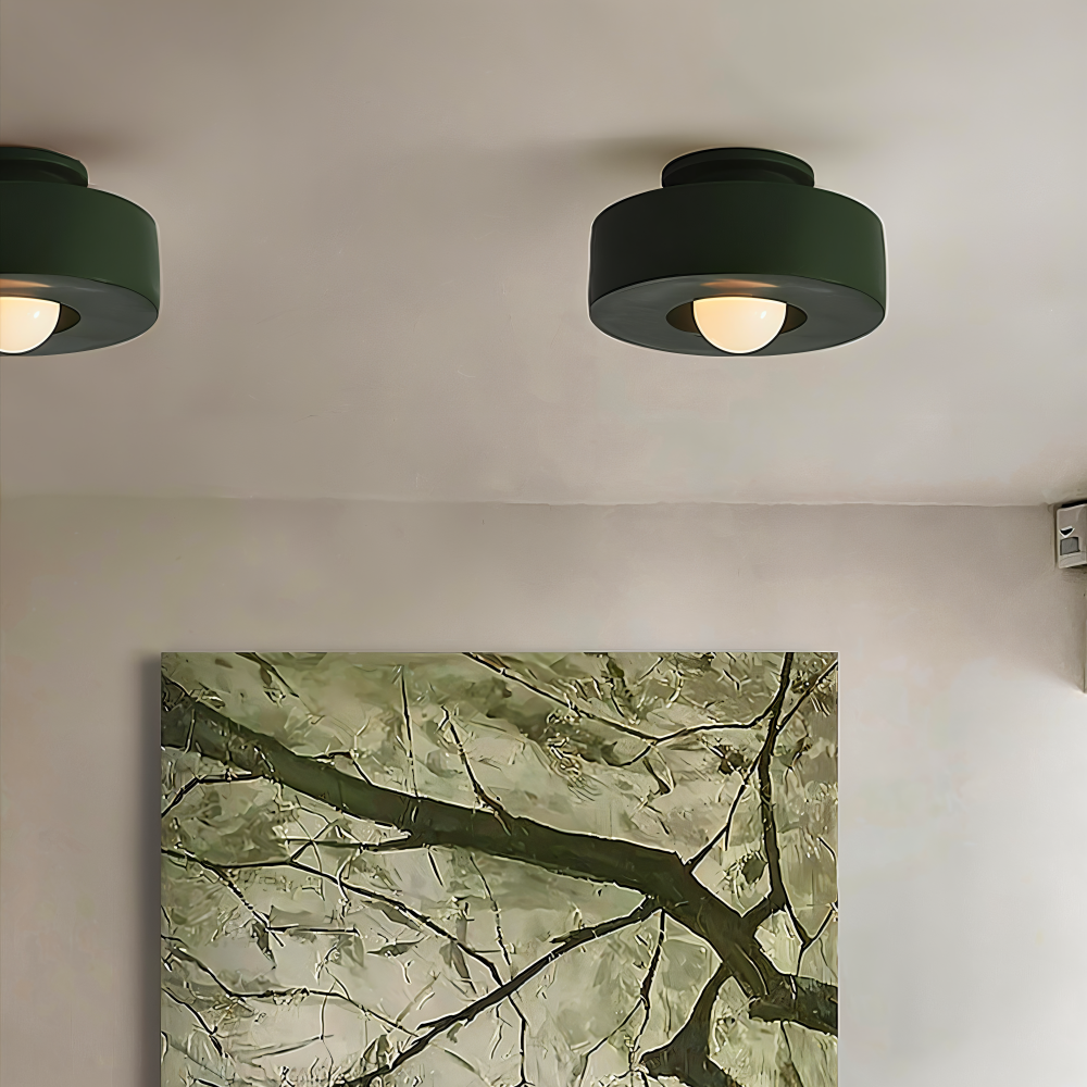 Frendorf | Nordische Deckenleuchte - LED Runde Licht Decke - Harz Semi Flush Beleuchtung