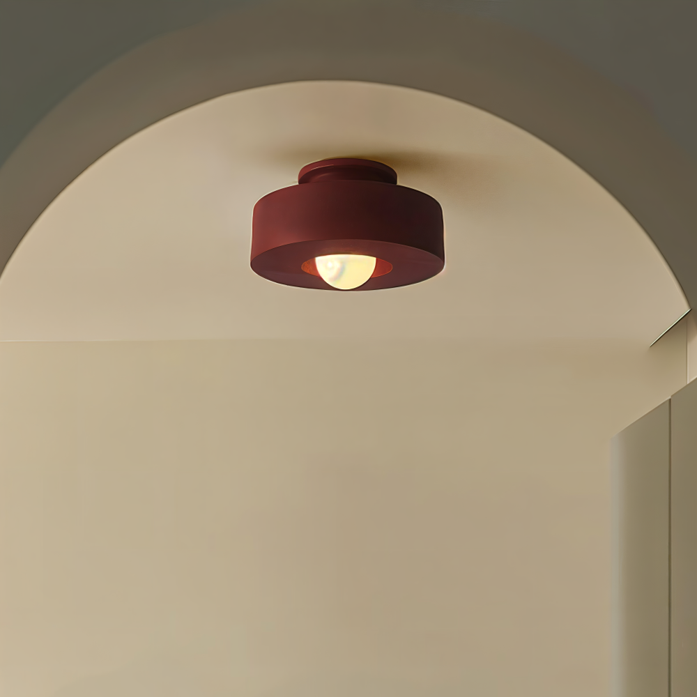 Frendorf | Nordische Deckenleuchte - LED Runde Licht Decke - Harz Semi Flush Beleuchtung
