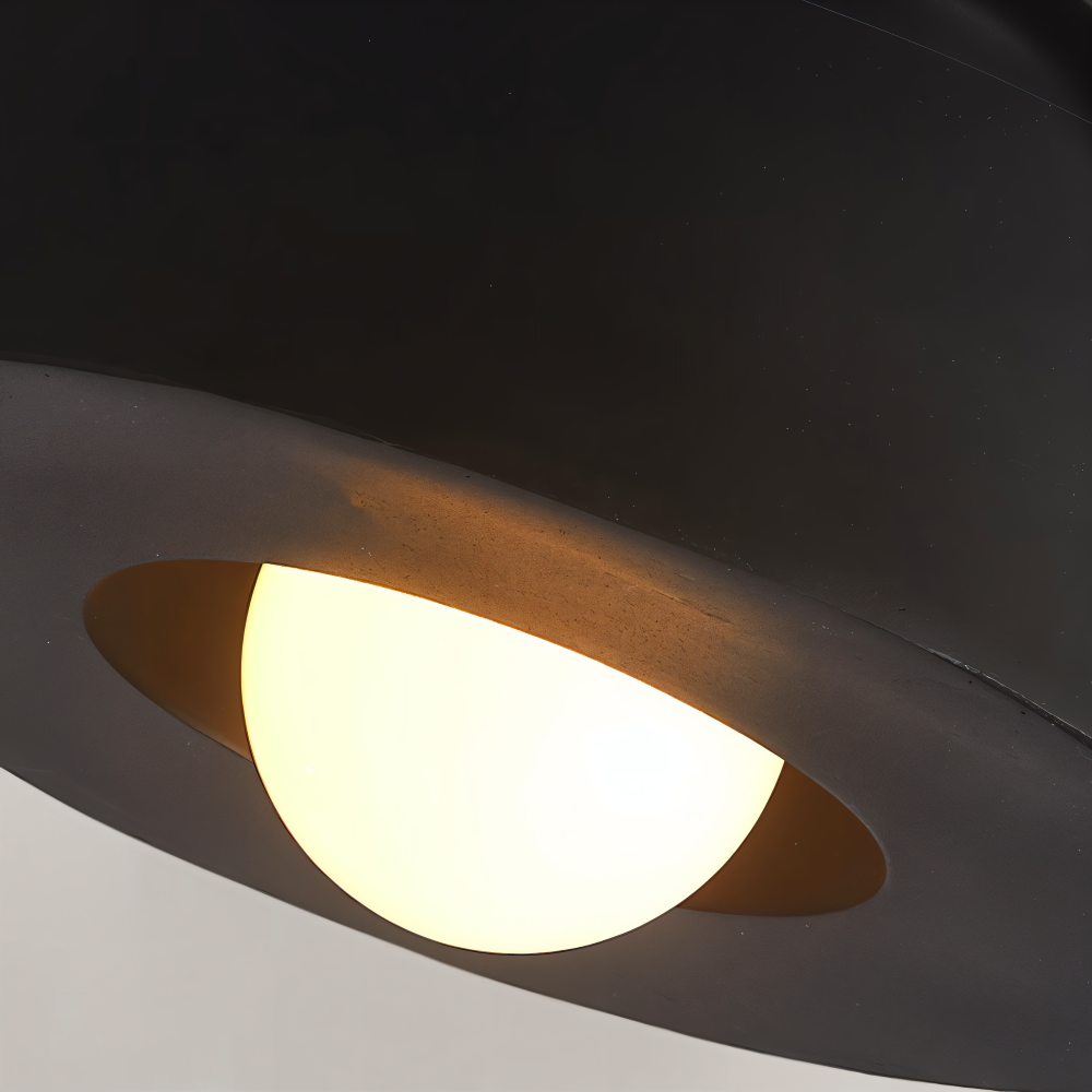 Frendorf | Nordische Deckenleuchte - LED Runde Licht Decke - Harz Semi Flush Beleuchtung