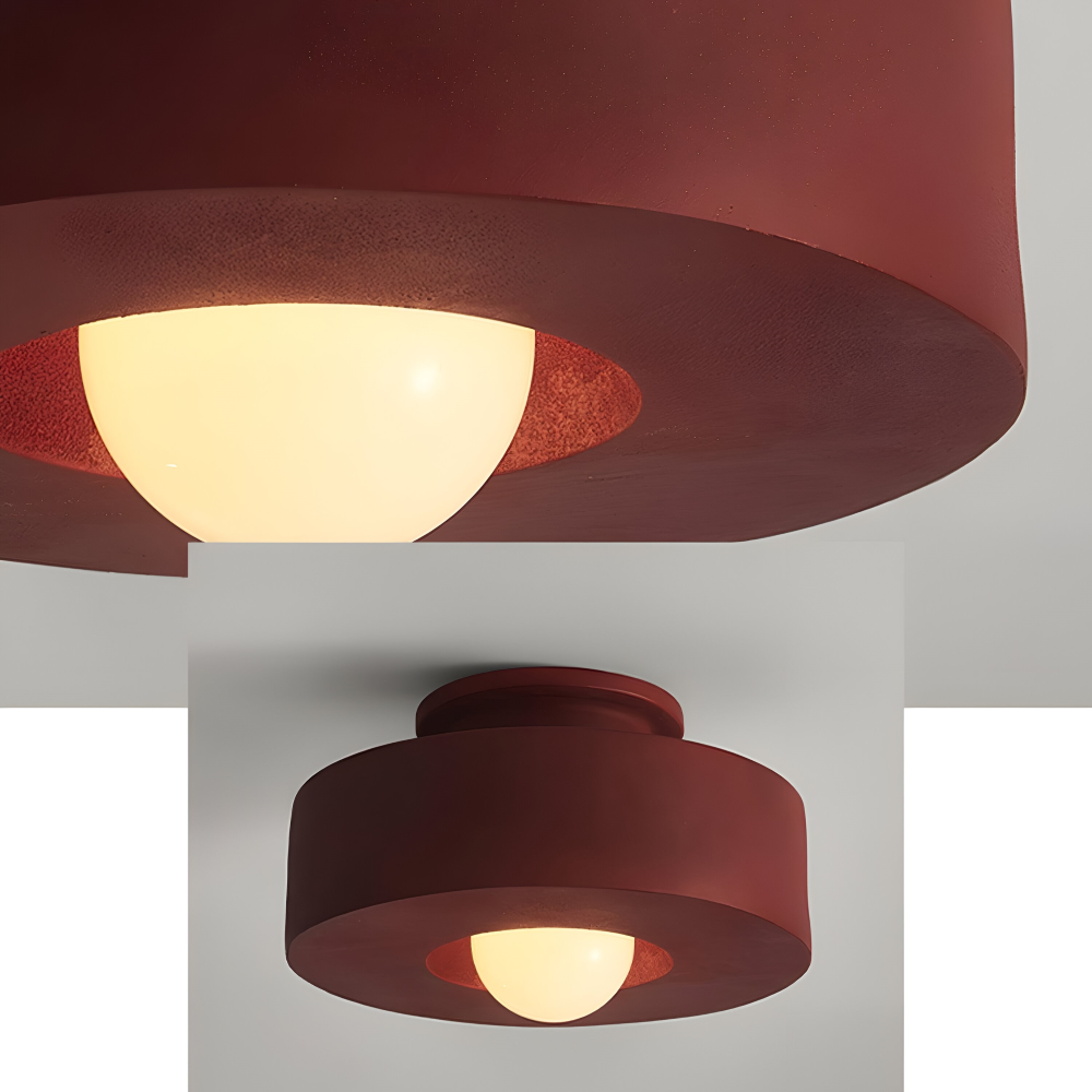 Frendorf | Nordische Deckenleuchte - LED Runde Licht Decke - Harz Semi Flush Beleuchtung
