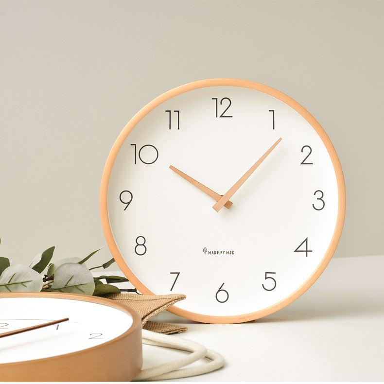 Nordic Minimalist Holz Stille Wanduhr