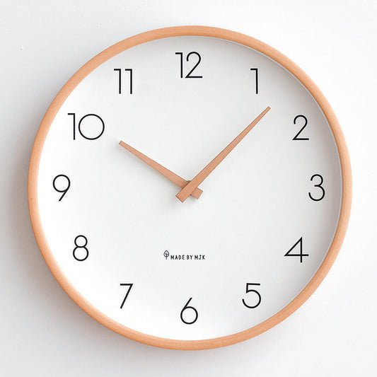 Nordic Minimalist Holz Stille Wanduhr