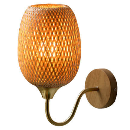 Frendorf | BambuLux Handgewebte Wandlampe | Moderner Bambus-Lampenschirm | 1-flammig | Umweltfreundliche Beleuchtung