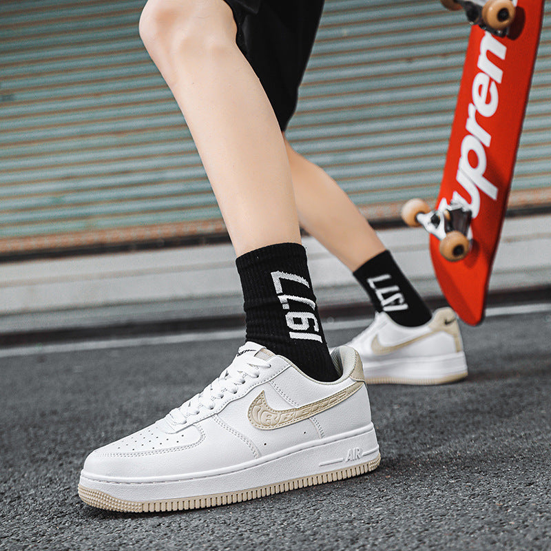 Frendorf | Damen Low-Top Dunk Trendy Sneaker Casual Air Force Nr. 1 AF Board Schuhe AJ weiße Schuhe