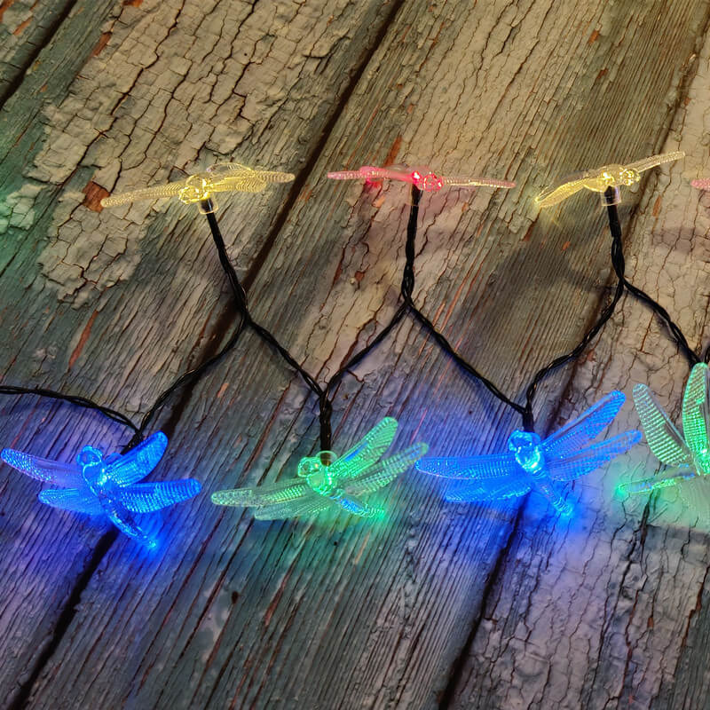 Frendorf | SolarGlim Dragonfly LED Lichterkette | Solarbetrieben | Wasserdicht | Party- & Gartenbeleuchtung