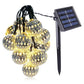 Solar-Lichterkette Marokkanische Kugel Bunte LED Weihnachtslichter Eisenkugeln Dekoration Außen Lichterkette
