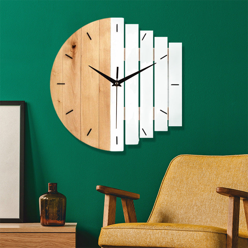 Einzigartige Holzanalooge Stille Wanduhr