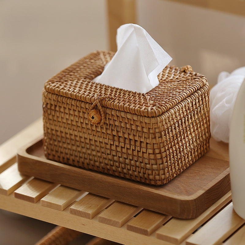 EcoWeave - Rattan Taschentuchbox | Handgefertigter & Umweltfreundlicher Taschentuchhalter