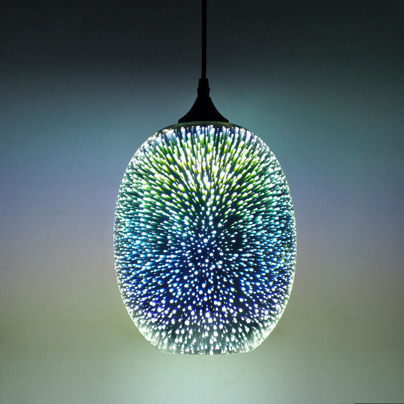 Frendorf | CelestaFlare Kreative 3D-Feuerwerk-Pendelleuchte | Glasdesign | Modernes Stimmungslicht | Dekorative Hängelampe für Zuhause