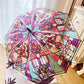 Frendorf | Transparenter Regenschirm mit Glas-in-Stock-Rahmenmuster
