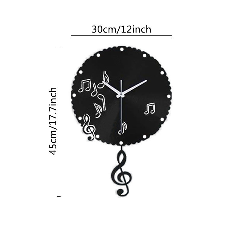 Musiknoten Pendel Stille Wanduhr