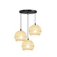 Frendorf | GlobeRattan – Beige Geflochtene Rattan Pendelleuchte | 1/3 Lichter | Elegantes Design
