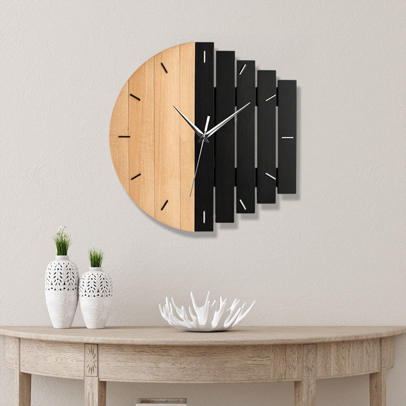 Einzigartige Holzanalooge Stille Wanduhr