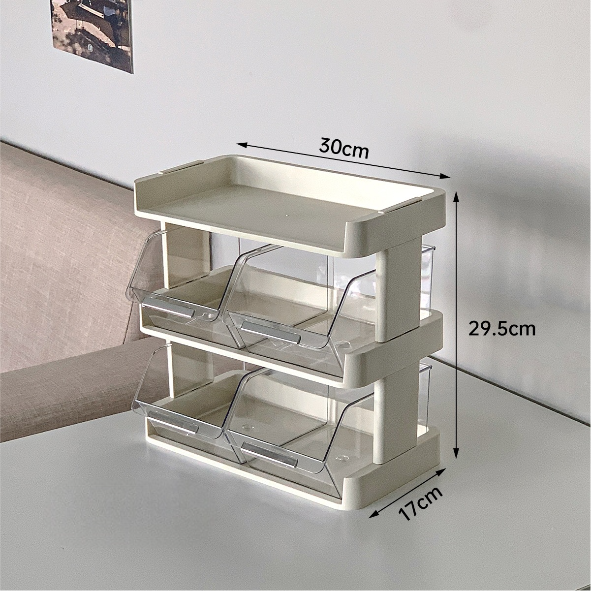 Kompakte transparente Schubladenspeicherbox