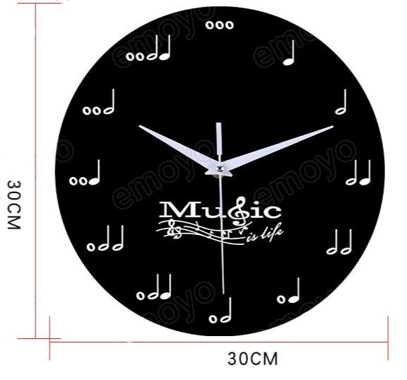 Musiknoten Wanddekoration Stille runde Uhr