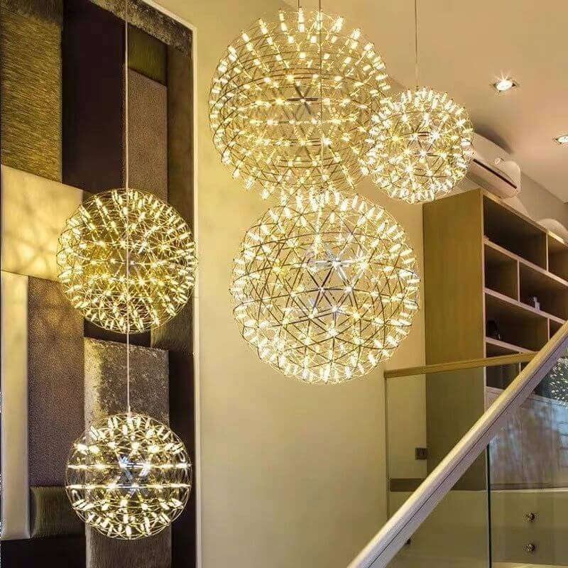 Frendorf | StarFlare LED Feuerwerk Pendelleuchte | Modernes Design | 12 bis 92 Lichtkugeln | Deko-Leuchte für Wohnzimmer & Esszimmer