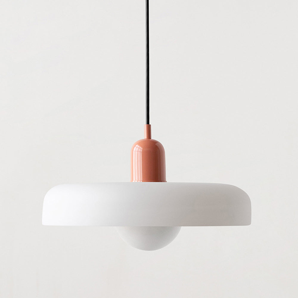 Frendorf |  Pendelleuchte aus farbigem Glas | Elegante Hängeleuchte im Bauhaus-Stil | Designlampe für Wohnzimmer & Esszimmer