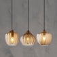 Frendorf | LuxeWave Nordic Glas-Pendelleuchte | Wellenstruktur | 1-Licht Barrel Design | Rauchgrau & Cognac Optionen