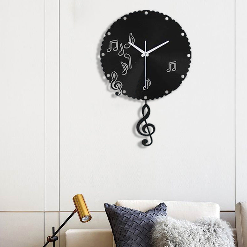 Musiknoten Pendel Stille Wanduhr