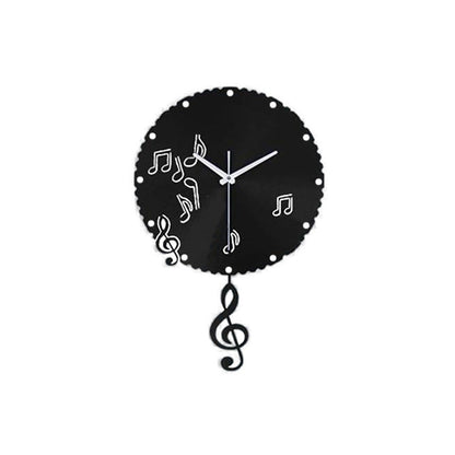 Musiknoten Pendel Stille Wanduhr