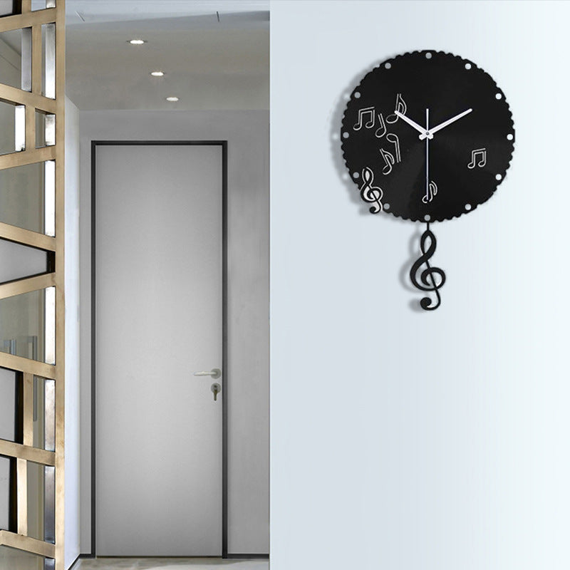 Musiknoten Pendel Stille Wanduhr