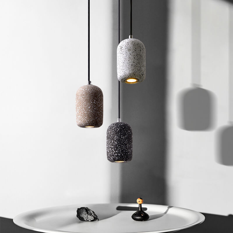 Terrazzo Zylindrische LED Zement LED Pendelleuchte