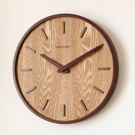 Minimalistische Stille Holz-Wanduhr 12 Zoll
