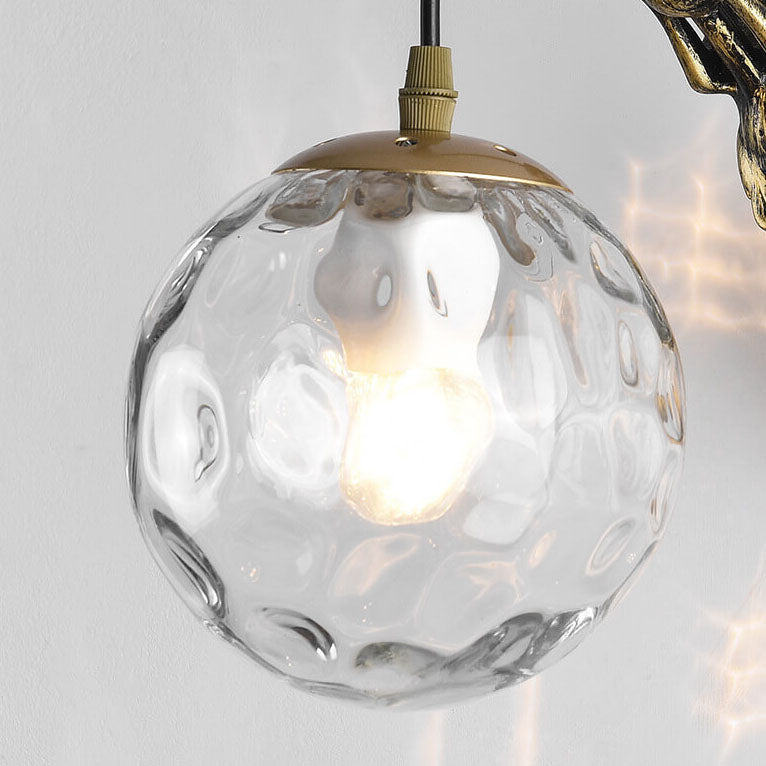 Frendorf | MermaidGlow Vintage Wandleuchte | Rustikale Wandlampe mit Kugelglas | Einzigartiges Dekolicht