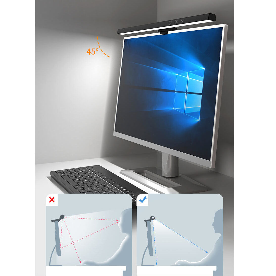 Frendorf | VisionBar LED Bildschirmlampe | Anti-Blaulicht | USB Wiederaufladbar | Für Laptop & Monitor
