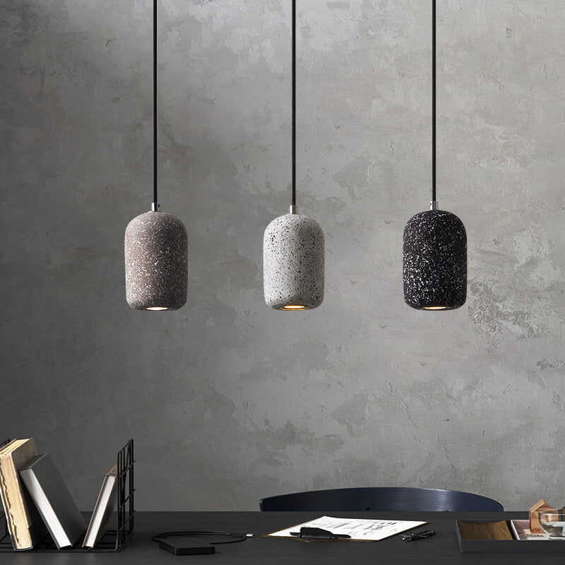 Terrazzo Zylindrische LED Zement LED Pendelleuchte