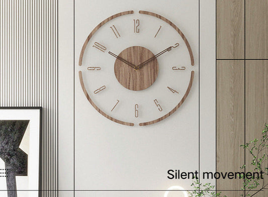 Nordic Massivholz Stille Wanduhr 14 Zoll
