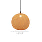 Frendorf | BambooAura Bambus Pendelleuchte | Runder Ball | Japanischer Stil | 1-flammig | Beige | Handgewebt