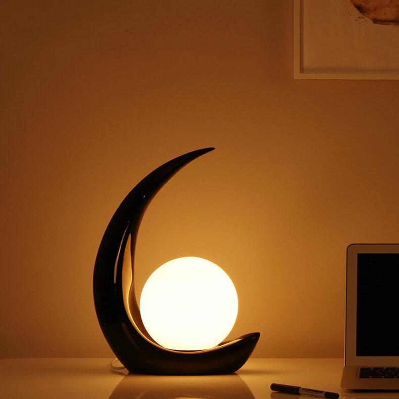 Frendorf | Lunovia LED Tischlampe mit Halbmond-Design | Kreatives Dekolicht | Dimmbar & Vielseitig