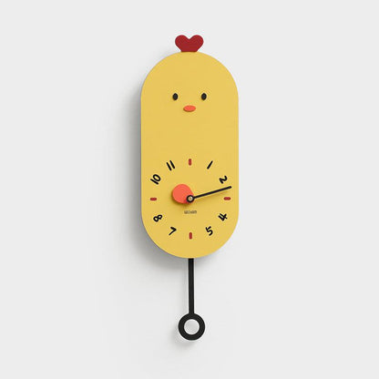 Niedliche Huhn Kinderzimmer stille Wanduhr