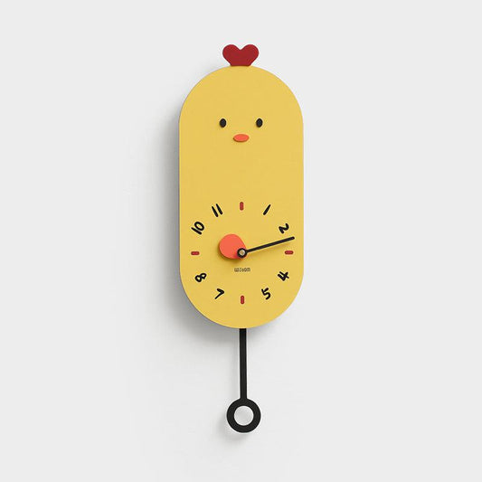 Niedliche Huhn Kinderzimmer stille Wanduhr