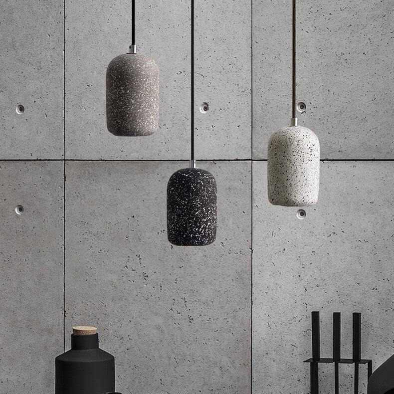 Terrazzo Zylindrische LED Zement LED Pendelleuchte