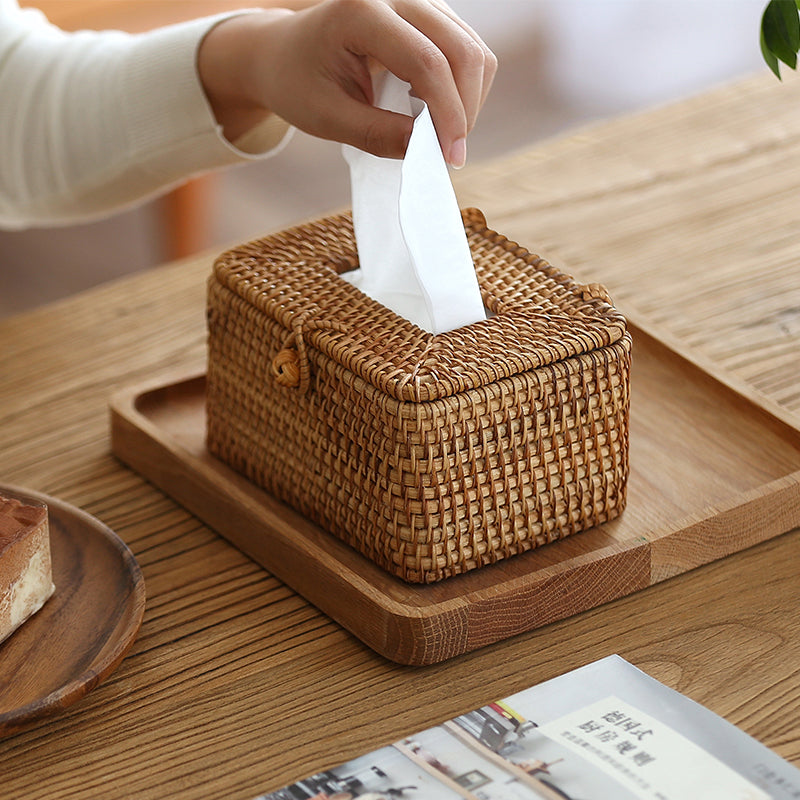EcoWeave - Rattan Taschentuchbox | Handgefertigter & Umweltfreundlicher Taschentuchhalter