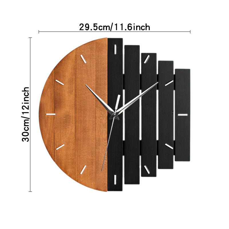 Einzigartige Holzanalooge Stille Wanduhr