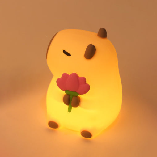 Frendorf | CappyGlow 2024 Capybara Silikon Nachttischlampe | Squishy & Kinderfreundlich | Perfektes Geschenk für Kinder und Mädchen