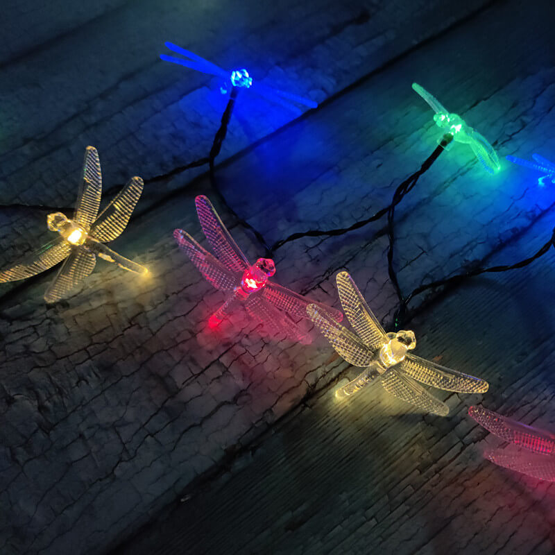 Frendorf | SolarGlim Dragonfly LED Lichterkette | Solarbetrieben | Wasserdicht | Party- & Gartenbeleuchtung