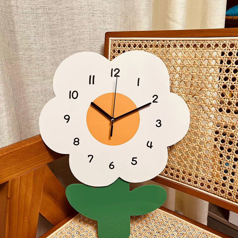 Blumen Stille Wanduhr für Wohnzimmer 12 Zoll