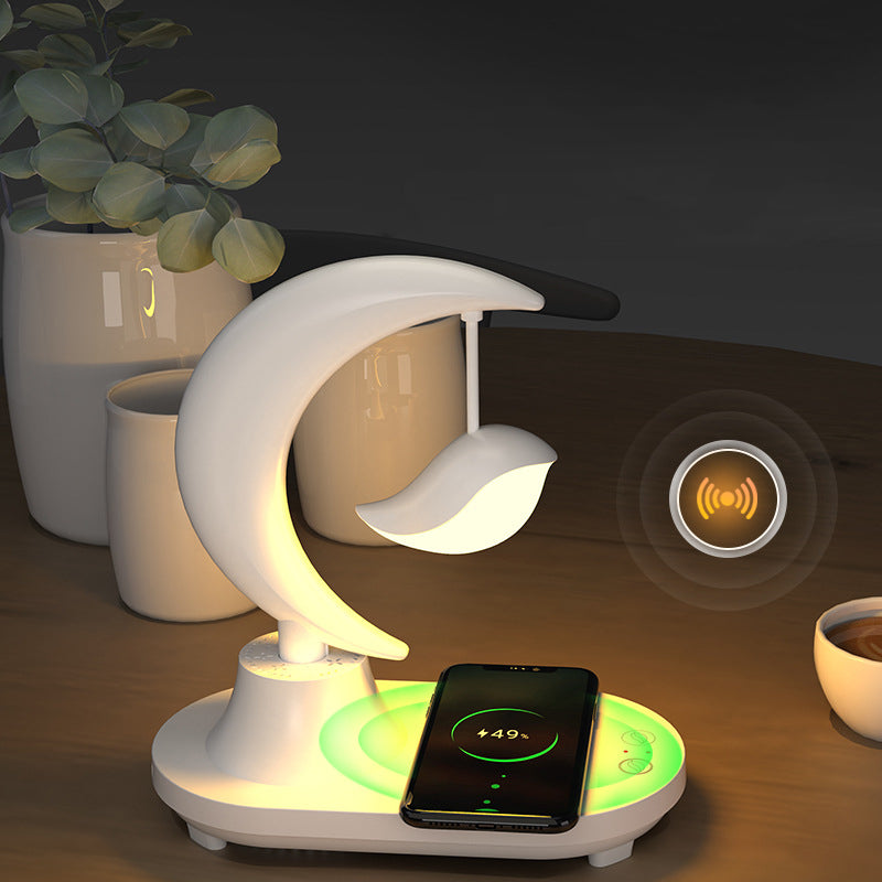 Frendorf | LunaSound Bluetooth Lautsprecher & Nachttischlampe | Kabellos | Moon-Shaped LED Tischlampe | Stilvolle Deko für Zuhause