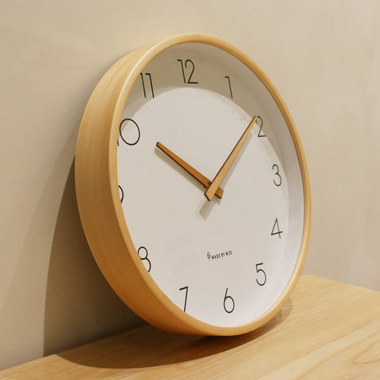 Nordic Minimalist Holz Stille Wanduhr