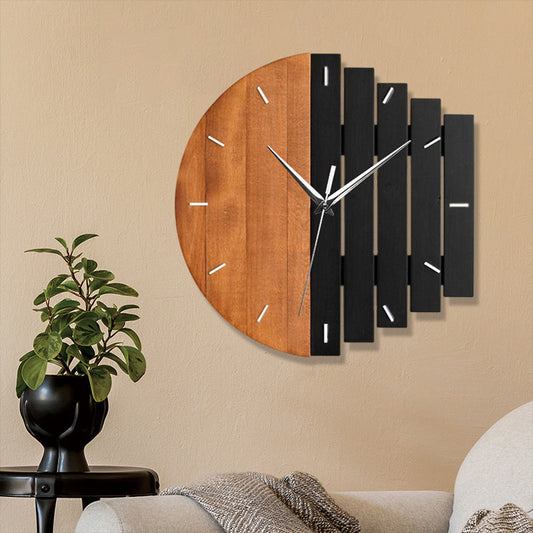 Einzigartige Holzanalooge Stille Wanduhr