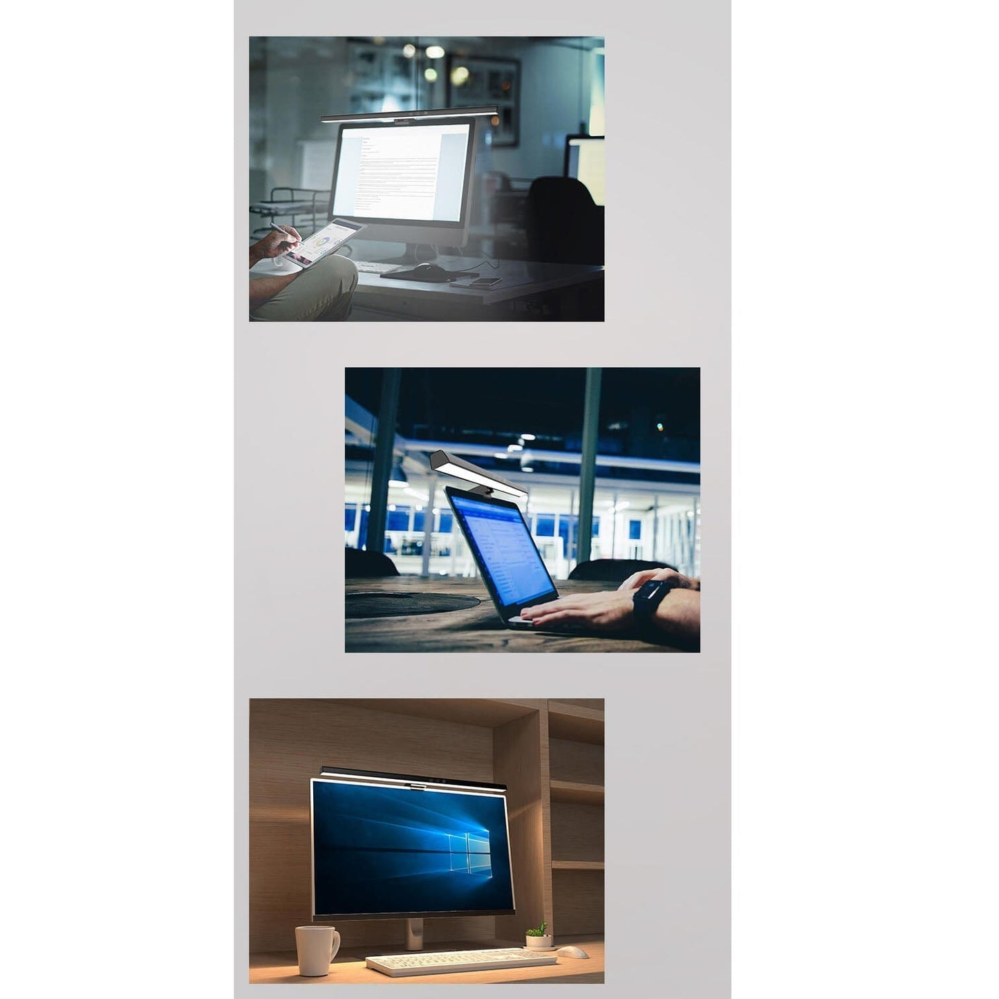 Frendorf | VisionBar LED Bildschirmlampe | Anti-Blaulicht | USB Wiederaufladbar | Für Laptop & Monitor
