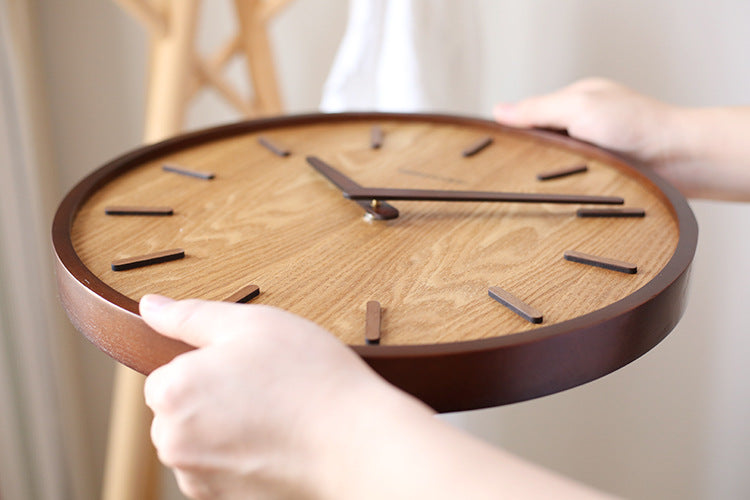 Minimalistische Stille Holz-Wanduhr 12 Zoll