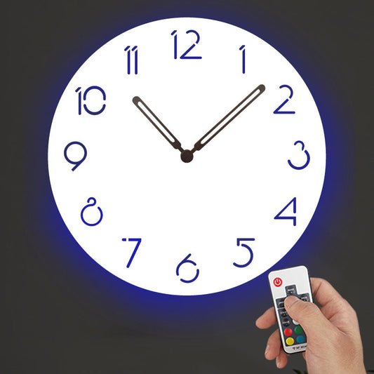 Atmosphärische LED-Licht stille Wanddekor Uhr