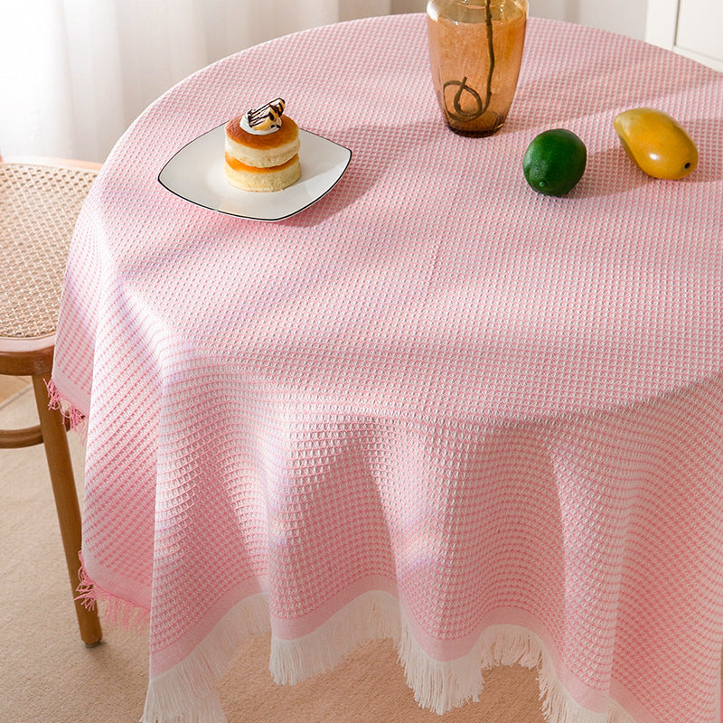 Waffel Moderne Tischdecke, gestrickte Stoffspitze Kaffeetuch, runde Tischdecke, rechteckige Tischdecke