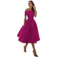 Frendorf | Mode Lässig Trägerlos Satin Partykleid
