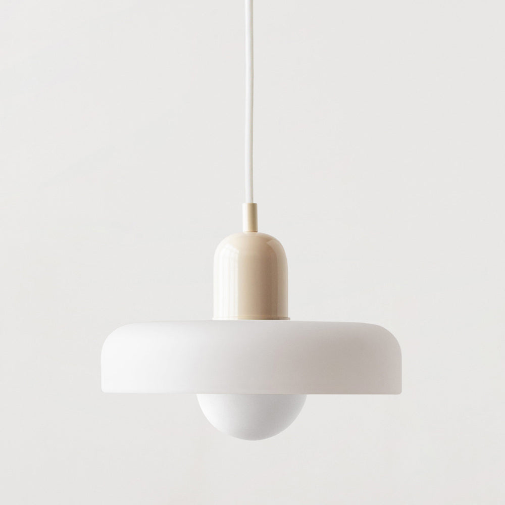 Frendorf |  Pendelleuchte aus farbigem Glas | Elegante Hängeleuchte im Bauhaus-Stil | Designlampe für Wohnzimmer & Esszimmer